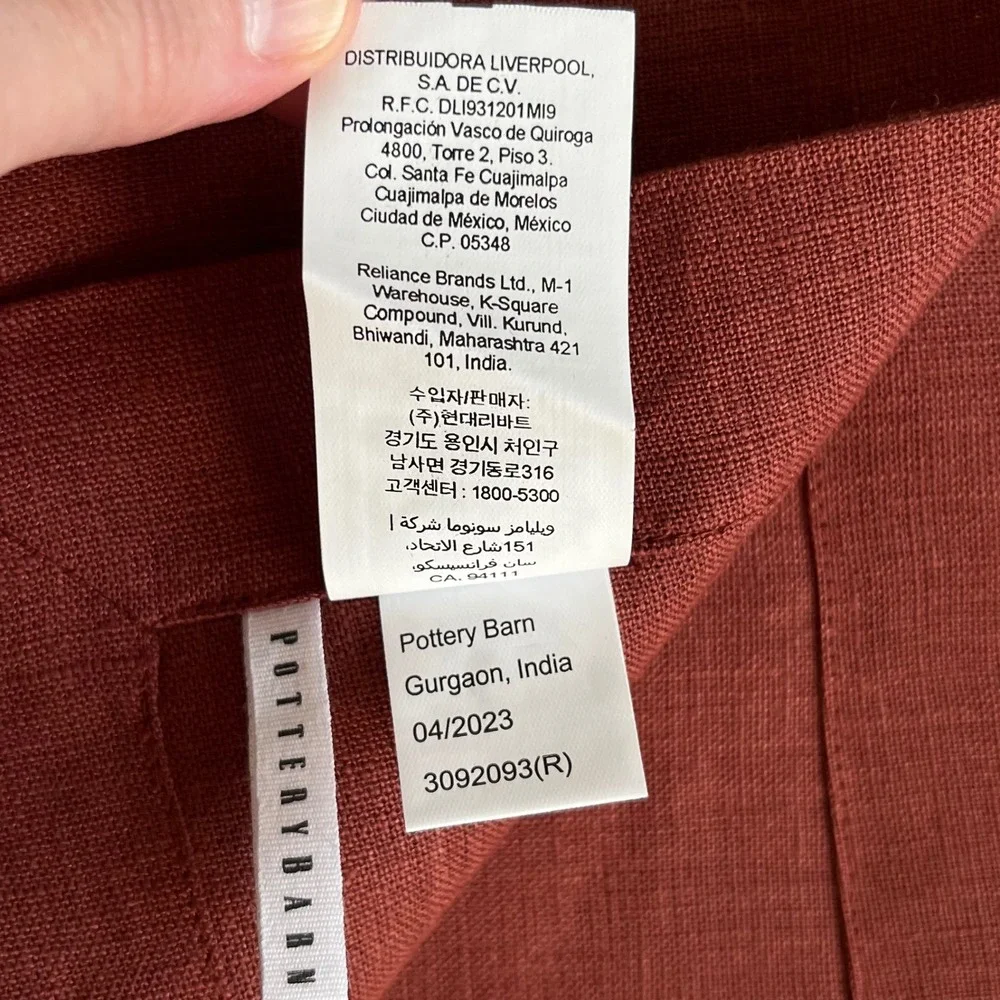 Pottery Barn Set of 2 Belgian Flax Linen Napkins Terra Cotta Cottagecore Rustic
